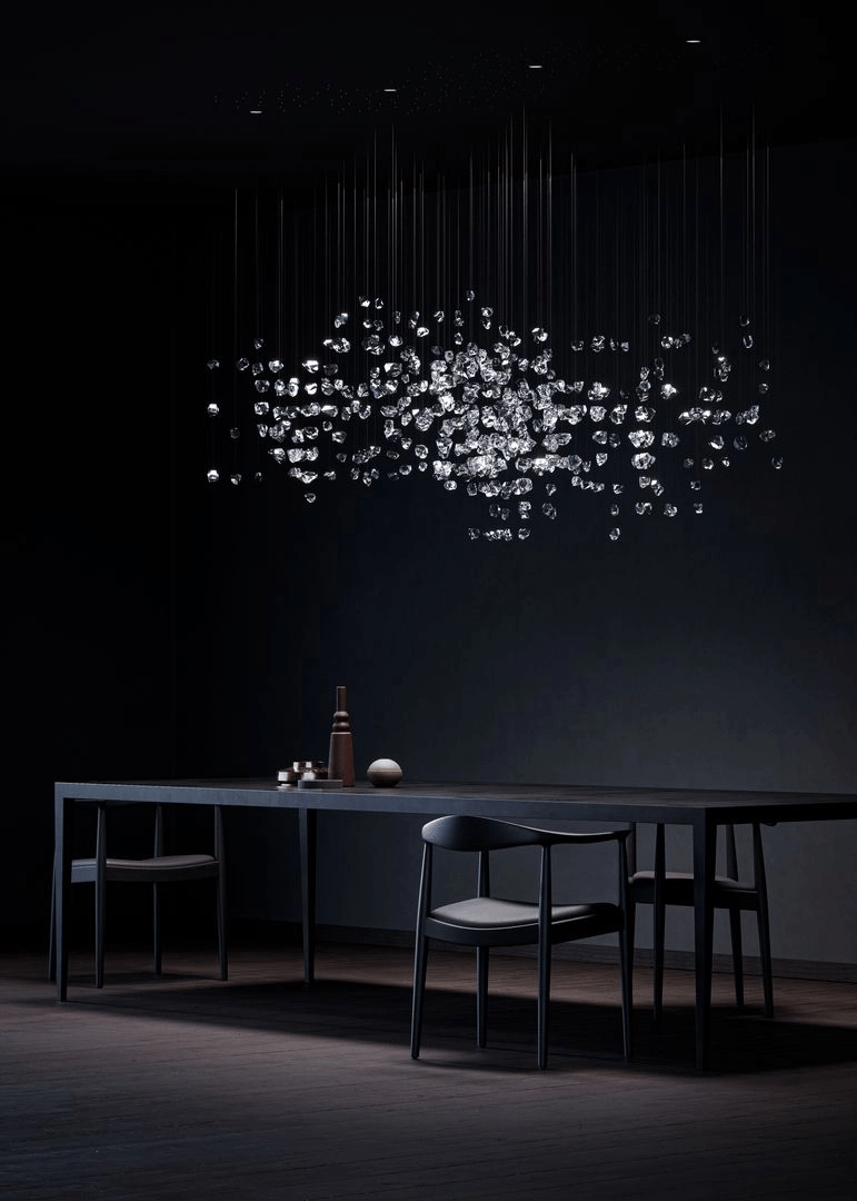 Raw Crystal Chandelier | Customizable Designer Pendant Light