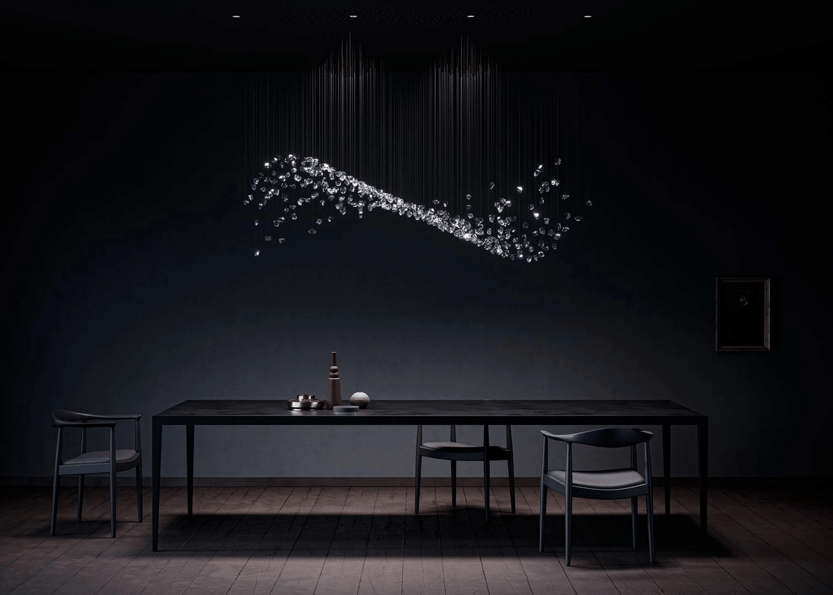 Raw Crystal Chandelier | Customizable Designer Pendant Light