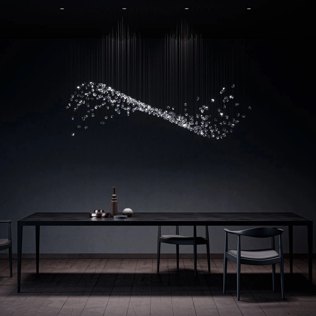 Raw Crystal Chandelier | Customizable Designer Pendant Light