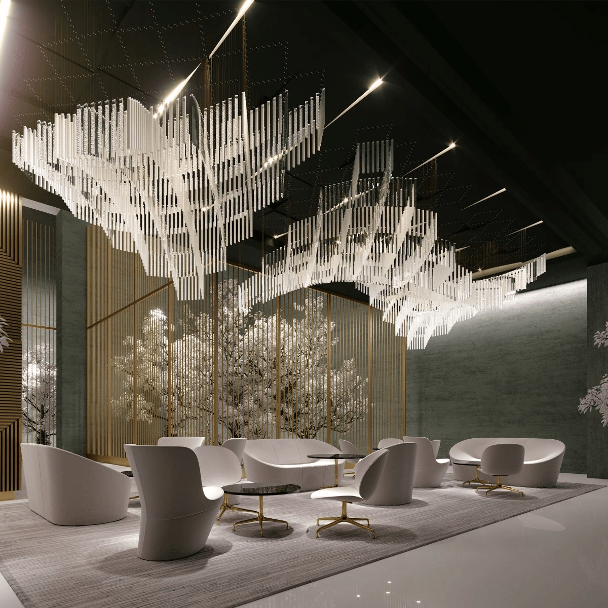 Diamond Cloud Crystal LED Chandelier, Modern Geometric Pendant Light for Dining Room and Hotel
