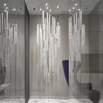 Diamond Cloud Crystal LED Chandelier, Modern Geometric Pendant Light for Dining Room and Hotel