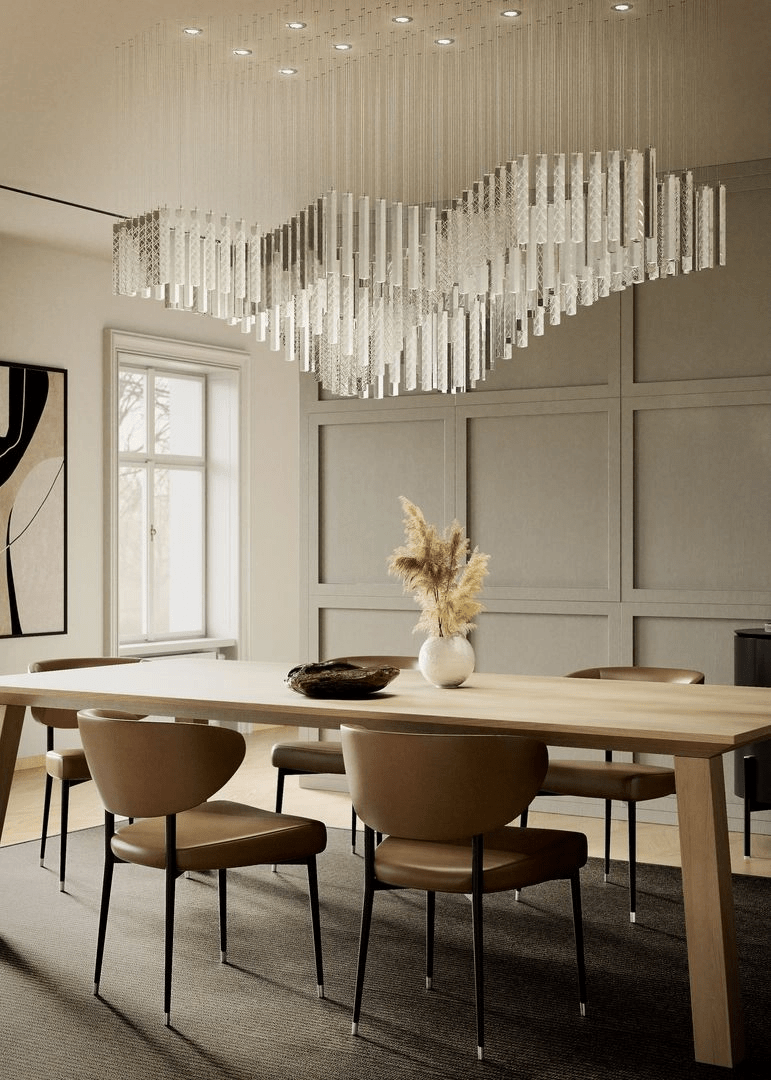 Diamond Cloud Crystal LED Chandelier, Modern Geometric Pendant Light for Dining Room and Hotel
