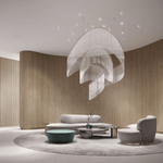 Rivella Cascade Fringe Chandelier — Crystal Glass & Gold LED Pendant Light