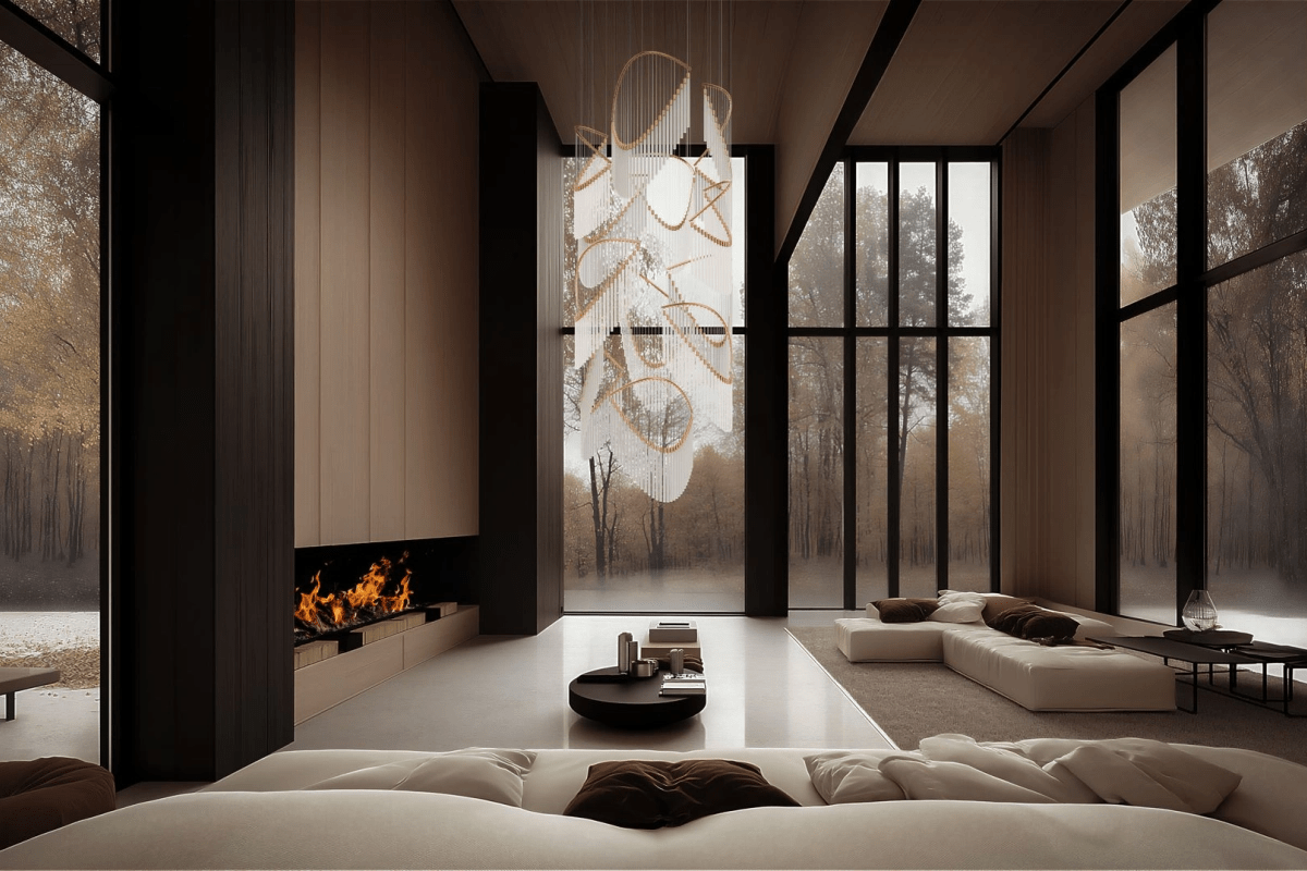Rivella Cascade Fringe Chandelier — Crystal Glass & Gold LED Pendant Light