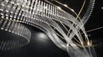 Rivella Cascade Fringe Chandelier — Crystal Glass & Gold LED Pendant Light