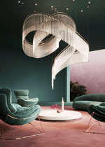 Rivella Cascade Fringe Chandelier — Crystal Glass & Gold LED Pendant Light