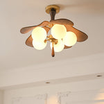 Solyntha Wooden Petal Ceiling Light with Glass Globes