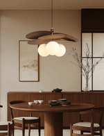 Aurelian Bloom Wooden Pendant Light with Opaline Glass Globes