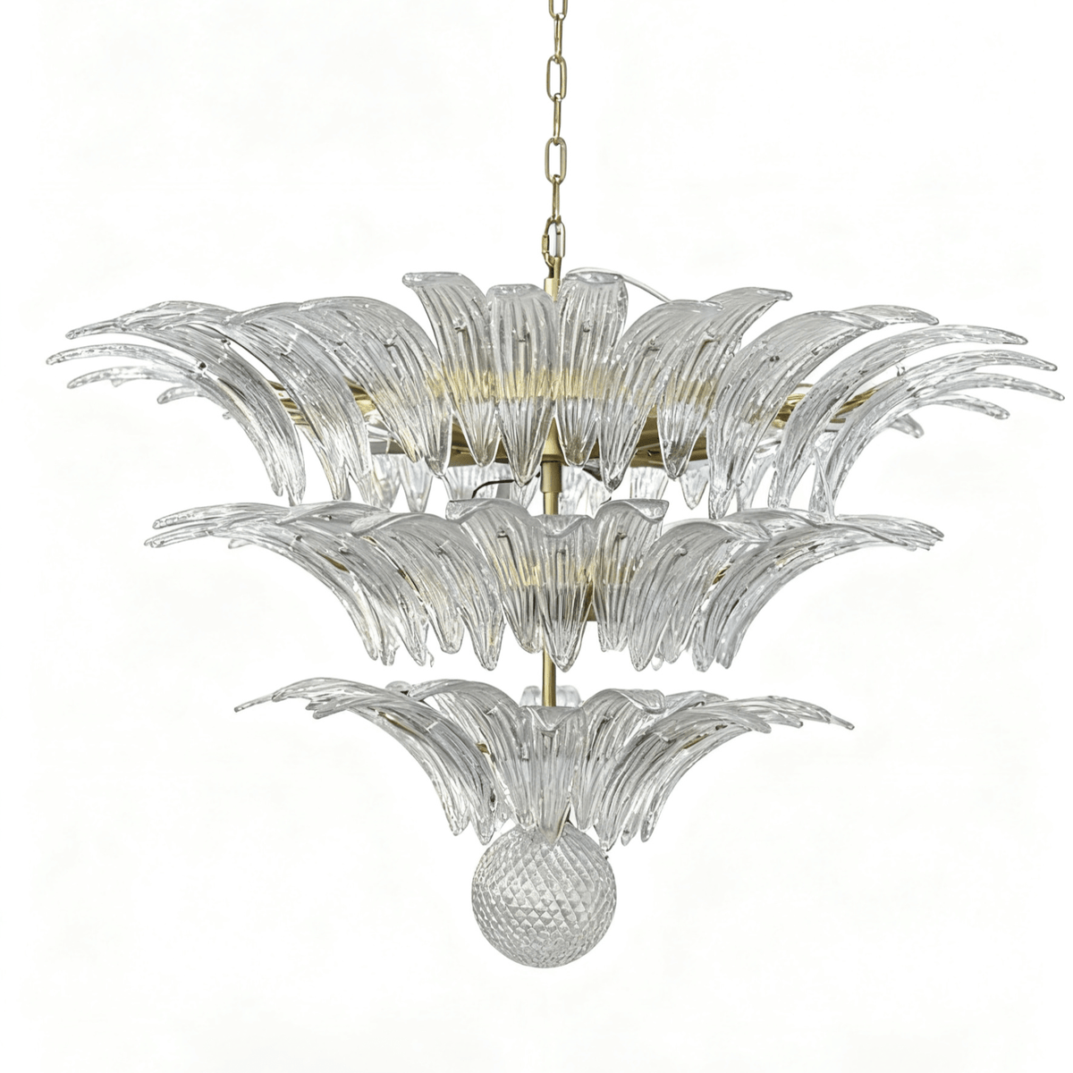 Palm Grove Glass Chandelier – Handcrafted Murano-Style Pendant Light for Dining & Living Rooms