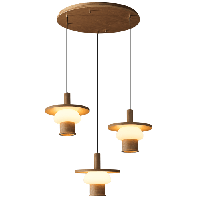 Noka Wood Pendant Light – Modern LED Chandelier for Dining Room and Kitchen Island