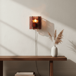 Blason Plug-In Wall Sconce in Gold Brass with Wine-Red Glass