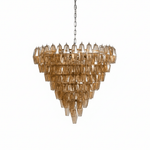 Asti Glass Prism Chandelier in Gold Finish for Modern Interiors