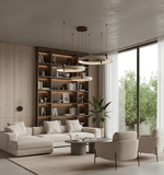 Celestial Orbit Travertine Chandelier – Modern Natural Stone Pendant Light