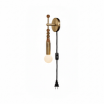 Toam Plug-In Wall Sconce with Marble and Brass Accents