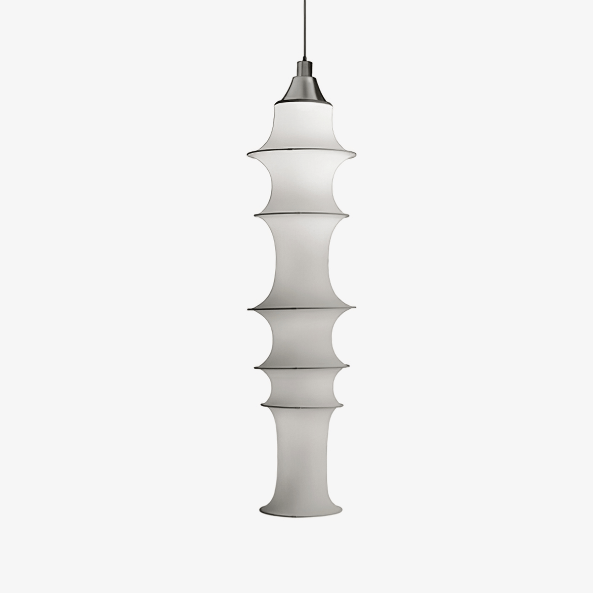 Tiered Column Pendant Light – Modern Layered Fabric & Metal Hanging Lamp