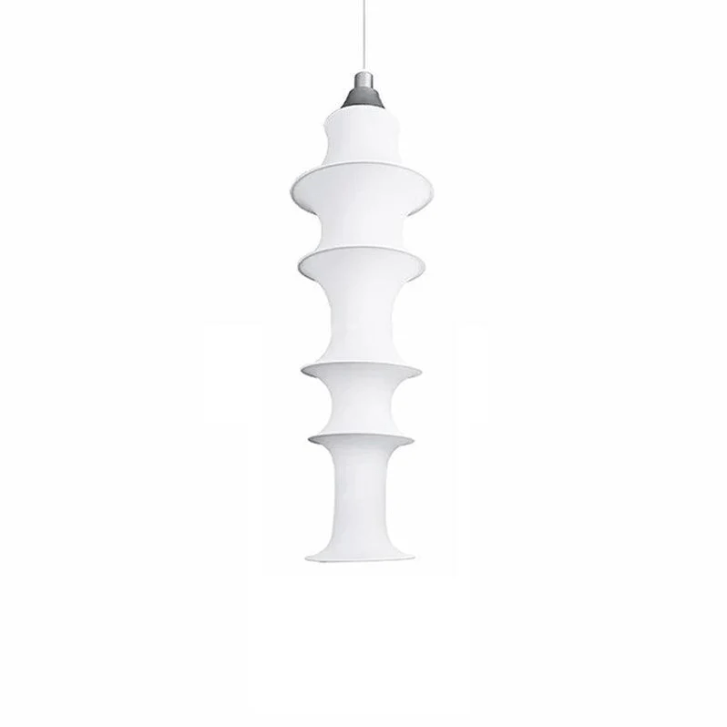 Tiered Column Pendant Light – Modern Layered Fabric & Metal Hanging Lamp
