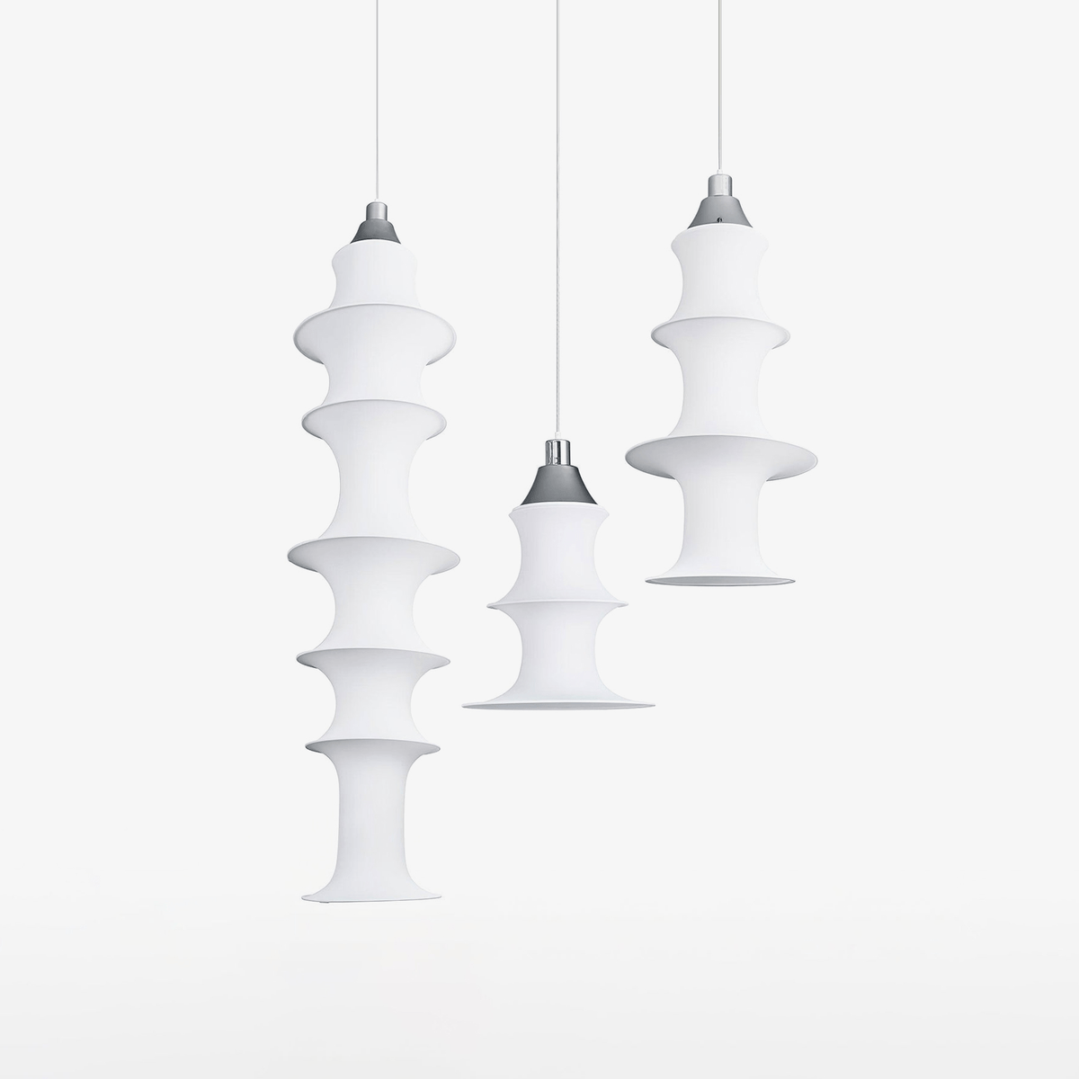 Tiered Column Pendant Light – Modern Layered Fabric & Metal Hanging Lamp