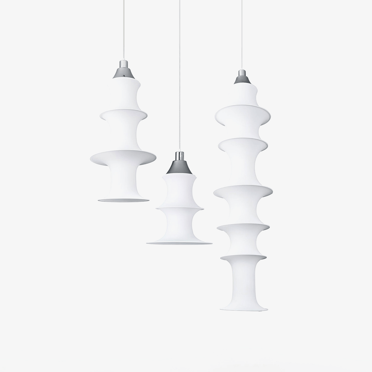 Tiered Column Pendant Light – Modern Layered Fabric & Metal Hanging Lamp