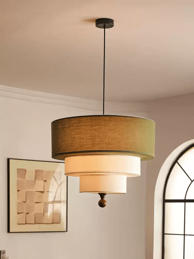 Tiered Fabric Pendant Light – Modern Layered Shade for Dining & Living Rooms