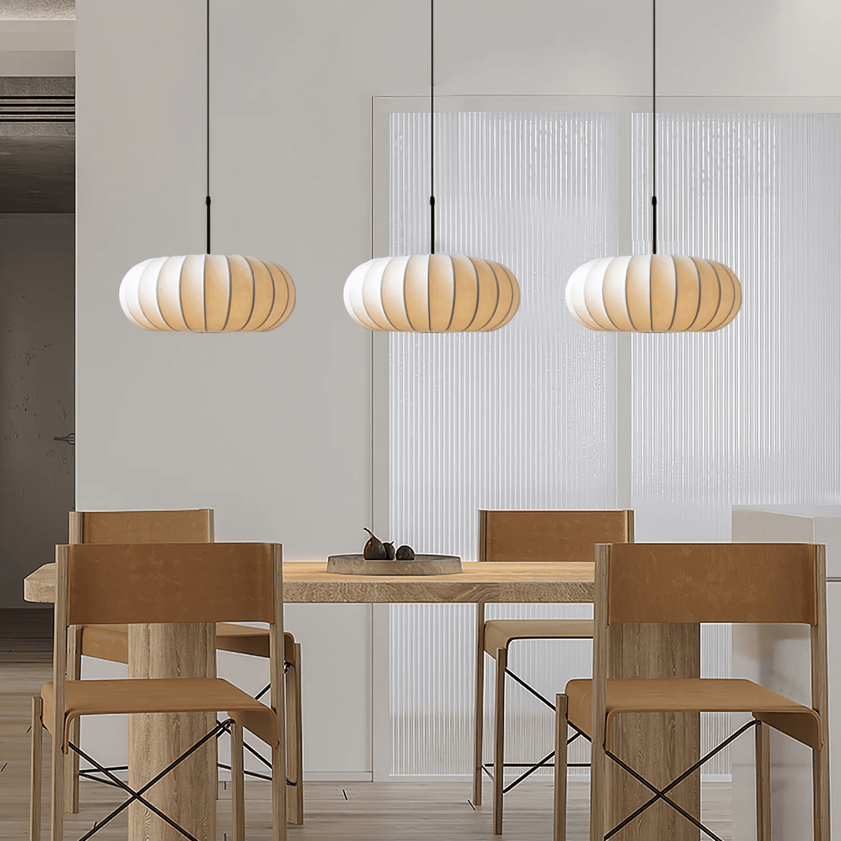 Lantern Silk Pendant Light – Modern Designer Hanging Lamp for Dining & Living