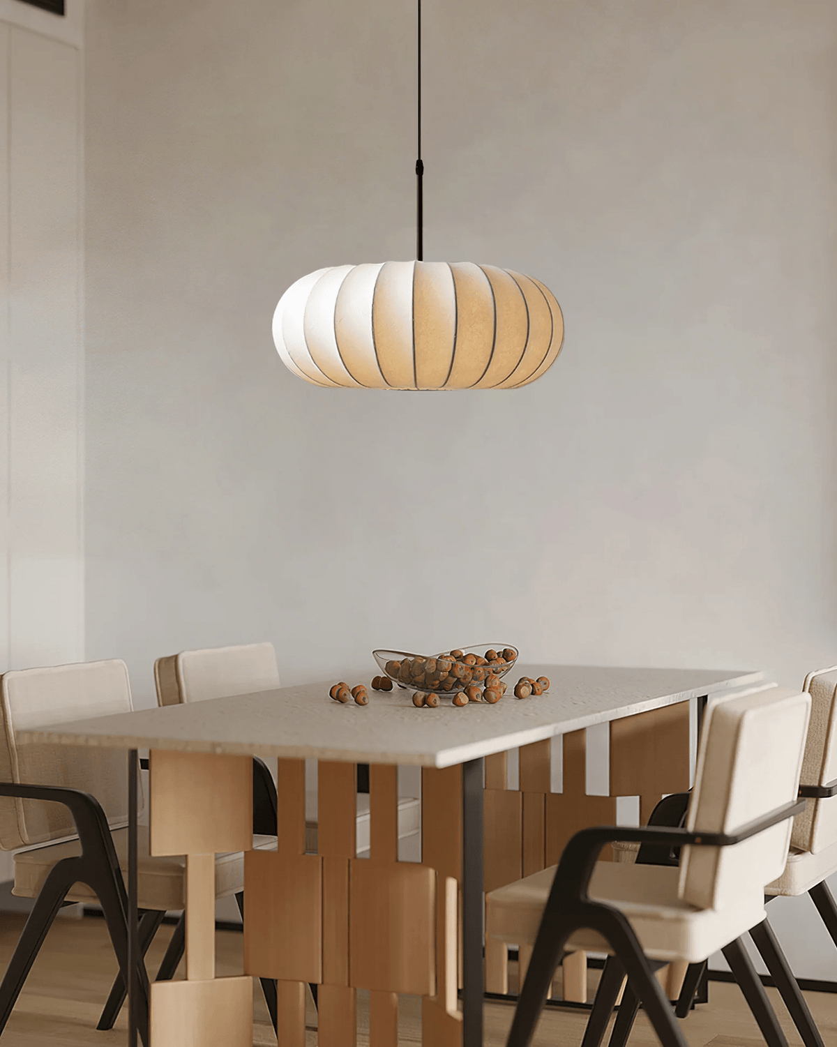 Lantern Silk Pendant Light – Modern Designer Hanging Lamp for Dining & Living