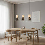 Artisan Layered Glass Pendant Light with Vintage Bulb for Dining and Living Spaces