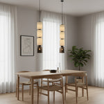 Artisan Layered Glass Pendant Light with Vintage Bulb for Dining and Living Spaces