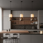 Artisan Layered Glass Pendant Light with Vintage Bulb for Dining and Living Spaces