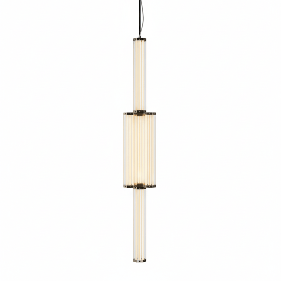 Hexagonal Glass Pendant Light with Integrated LED, Modern Minimalist Ceiling Lamp
