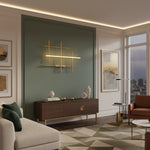 Geometric Linear LED Wall Sconce in Gold for Modern Interiors