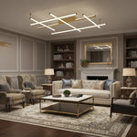Linear Geometric LED Ceiling Light in Gold or Black for Modern Interiors
