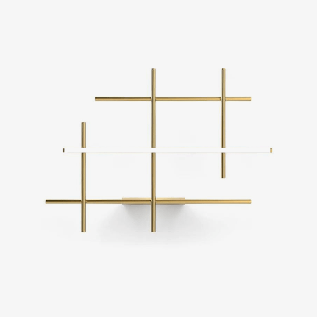Geometric Linear LED Wall Sconce in Gold for Modern Interiors