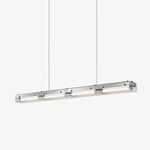 Prism Line Linear LED Pendant Light, Modern Minimalist Metal and Acrylic Chandelier