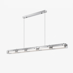Prism Line Linear LED Pendant Light, Modern Minimalist Metal and Acrylic Chandelier