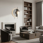 Geometric Eclipse LED Wall Sconce in Black and Grey Metal