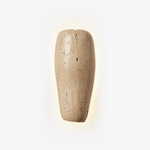 Earthy Stone Wall Sconce in Yellow Travertine – Modern Organic Lighting