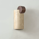 Travertine Wall Sconce with Wood Accent – Modern Minimalist Lighting