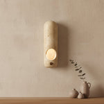 Travertine Oval Wall Sconce – Modern Natural Stone Lighting