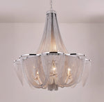 Silver Chain Tassel Chandelier – Art Deco Modern Pendant Light for Dining & Living Spaces