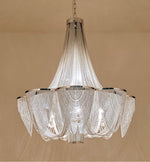 Silver Chain Tassel Chandelier – Art Deco Modern Pendant Light for Dining & Living Spaces