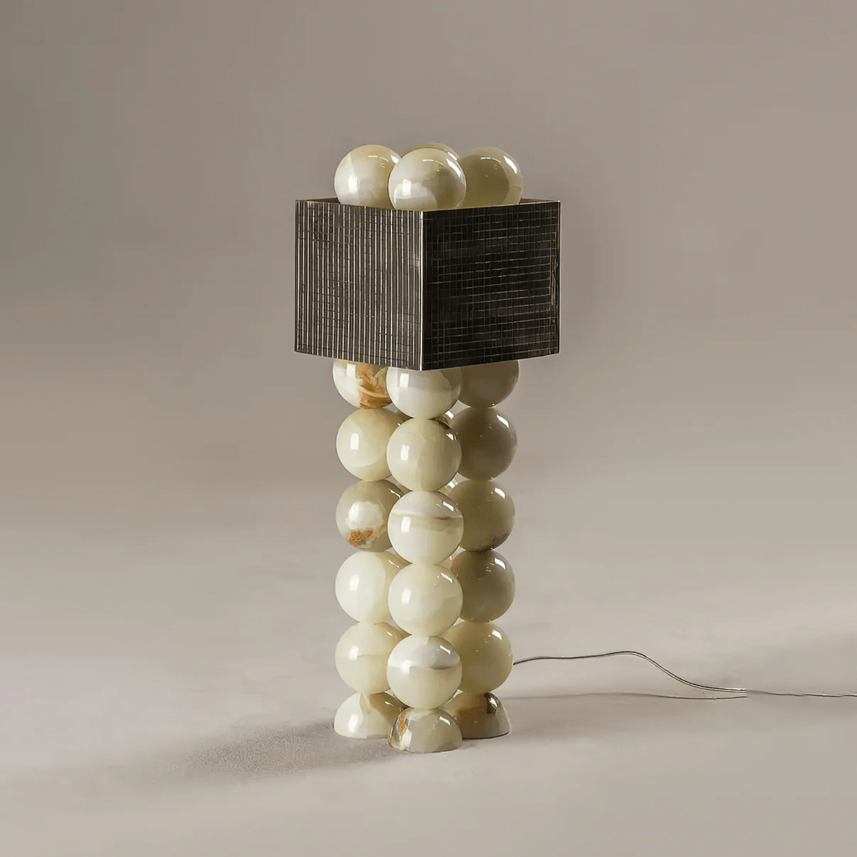 Quava Jade Table Lamp – Natural Stone Sculptural Lighting for Modern Interiors