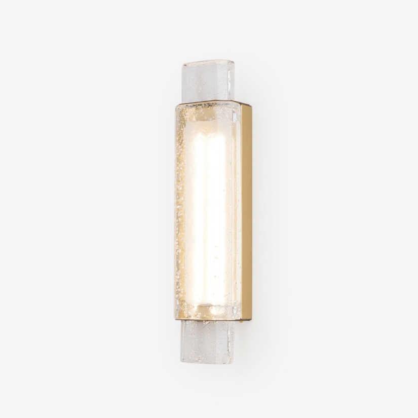 Glimmering Gold Wall Sconce with Textured Glass