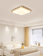 Travertine Scallop Edge Flush Mount Ceiling Light, Natural Stone LED