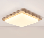 Travertine Scallop Edge Flush Mount Ceiling Light, Natural Stone LED