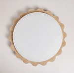 Travertine Scallop Edge Flush Mount Ceiling Light, Natural Stone LED
