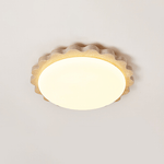 Travertine Scallop Edge Flush Mount Ceiling Light, Natural Stone LED