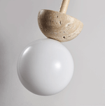 Travertine Half Duo Pendant Light – Natural Stone Modern Hanging Lamp
