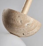 Travertine Half Duo Pendant Light – Natural Stone Modern Hanging Lamp