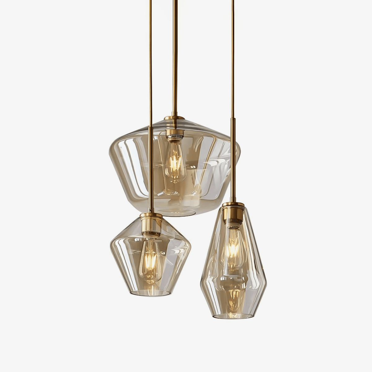 Arclinea Pendant Light in Antique Gold with Glass Shade