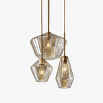 Arclinea Pendant Light in Antique Gold with Glass Shade